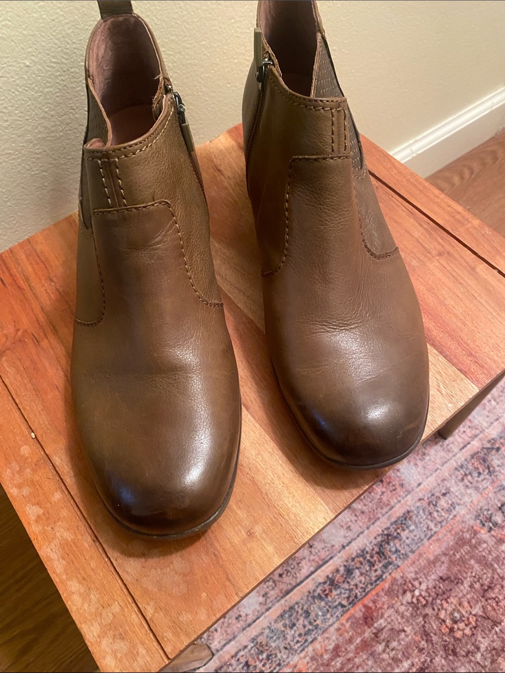Women’s Dansko Brown Leather Ankle Booties with Side Zips